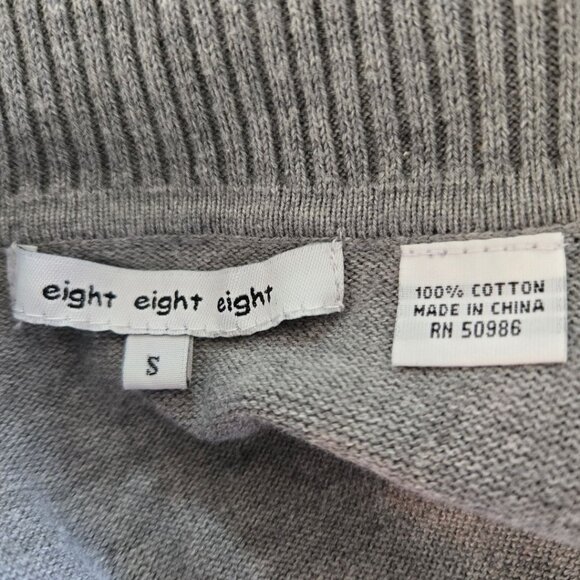 Eight Eight Eight Striped Zipper Cowl Neck Sweater Small Tunic Length Pockets - Picture 8 of 9